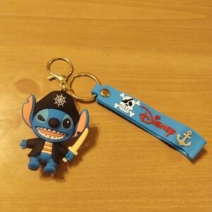 New Disney Stitch Pirate Keychain | 3D Rubber Key Chain | Cute Lilo & Stitch Bag